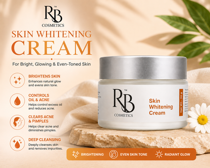 RB Cosmetics Skin Whitening Cream | Brightening & Pigmentation Care Cream | Niacinamide, Alpha Arbutin & Glutathione | 30g