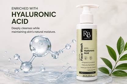 RB Cosmetics Gentle Face Wash with Hyaluronic Acid | Hydrating Daily Cleanser (100ml)