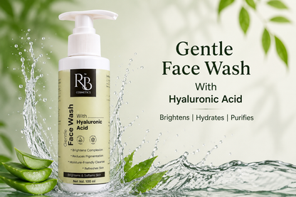 RB Cosmetics Gentle Face Wash with Hyaluronic Acid | Hydrating Daily Cleanser (100ml)