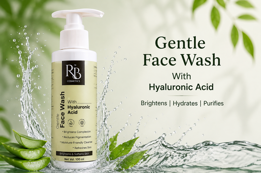 RB Cosmetics Gentle Face Wash with Hyaluronic Acid | Hydrating Daily Cleanser (100ml)