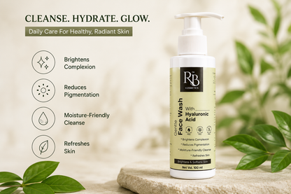RB Cosmetics Gentle Face Wash with Hyaluronic Acid | Hydrating Daily Cleanser (100ml)