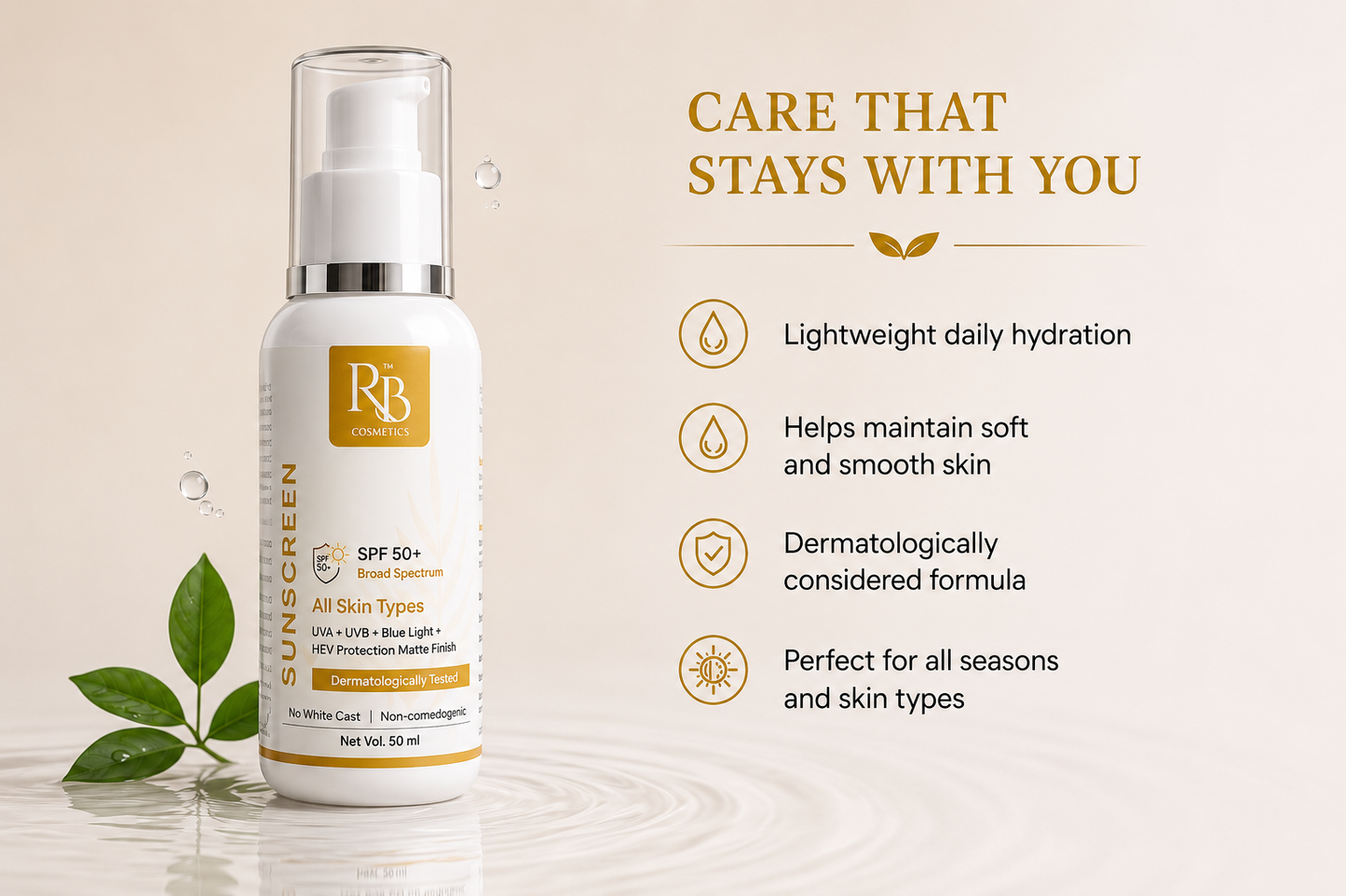 RB Cosmetics SPF 50+ Broad Spectrum Sunscreen