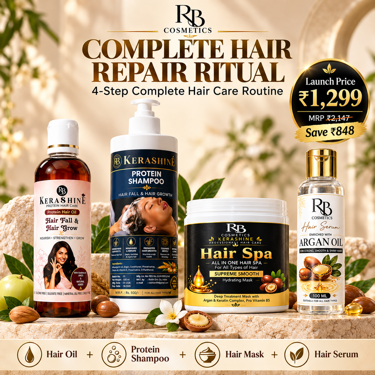 RB Complete Hair Repair Ritual | 4-Step Hair Care Combo